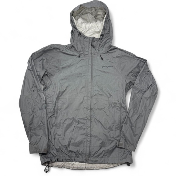 Patagonia Torrentshell Jacket Womens Medium Gray Lightweight Rain Wind Shell - Picture 1 of 13